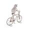 19.5" Frog on Bicycle Metal Garden Sculpture with Gold Accents